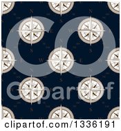 Clipart Of A Seamless Pattern Background Of Compasses Royalty Free Vector Illustration