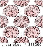 Clipart Of A Seamless Pattern Background Of Pink Human Brains Royalty Free Vector Illustration