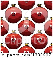 Seamless Pattern Background Of Pomegranate Characters