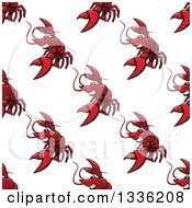 Poster, Art Print Of Seamless Pattern Background Of Red Lobsters