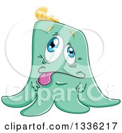Clipart Of A Cartoon Green Goofy Monster Royalty Free Vector Illustration by Liron Peer
