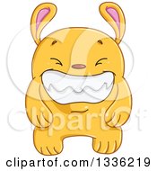 Poster, Art Print Of Cartoon Grinning Yellow Monster Rabbit