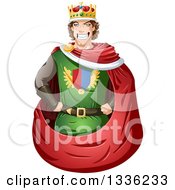 Poster, Art Print Of Cartoon Handsome Brunette Young White Male King