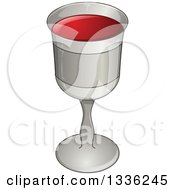 Clipart Of A Jewish Passover Glass Of Wine Royalty Free Vector Illustration