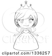 Poster, Art Print Of Black And White Sketched Princess 2