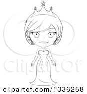 Poster, Art Print Of Black And White Sketched Princess 3