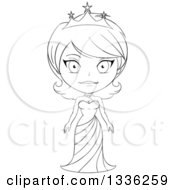 Poster, Art Print Of Black And White Sketched Princess 4