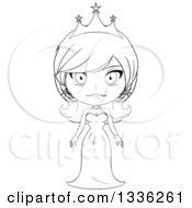 Poster, Art Print Of Black And White Sketched Princess 6