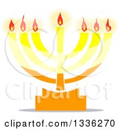 Clipart Of A Hanukkah Jewish Menorah Lamp Royalty Free Vector Illustration