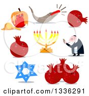 Poster, Art Print Of Jewish New Year And Yom Kipur Holiday Items