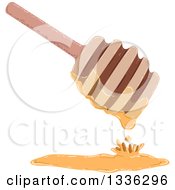 Clipart Of A Rosh Hashanah Jewish New Year Honey Dipper Royalty Free Vector Illustration by Liron Peer