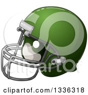 Cartoon Green American Football Helmet