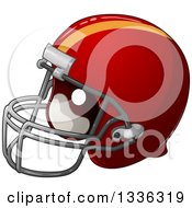 Cartoon Red American Football Helmet