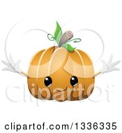 Clipart Of A Cute Halloween Pumpkin Character Royalty Free Vector Illustration