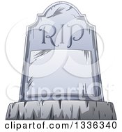 Clipart Of A Cartoon Tombstone With A Blank Plaque And RIP Royalty Free Vector Illustration by Liron Peer #COLLC1336340-0188
