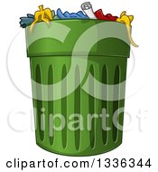 Poster, Art Print Of Full Green Trash Can