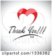 Clipart Of A Heart Over Thank You Text On Shading Royalty Free Vector Illustration