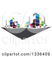 Poster, Art Print Of City Street With Colorful Urban Buildings