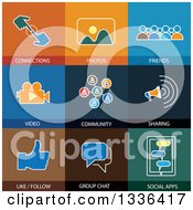 Clipart Of Flat Style Social Networking Icons Royalty Free Vector Illustration by ColorMagic