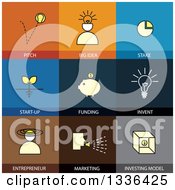 Flat Style Start Up Business Finance Icons