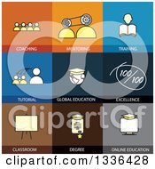 Poster, Art Print Of Flat Style Training And Education Icons