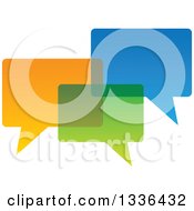 Three Colorful Speech Chat Balloons Overlapping