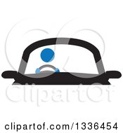 Poster, Art Print Of Blue Person Driving A Car