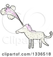 White Unicorn With Pink Hair And A Shooting Star Emerging From His Horn