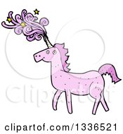 Poster, Art Print Of Pink Unicorn With Magic Flowing From Its Horn
