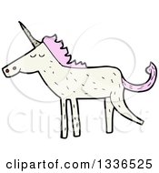 Clipart Of A White Unicorn With Pink Hair 2 Royalty Free Vector Illustration by lineartestpilot