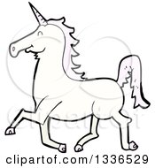 Poster, Art Print Of White Unicorn With Pink Hair