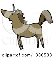 Poster, Art Print Of Cartoon Brown Unicorn