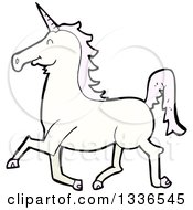 Clipart Of A White Unicorn With Pink Hair 6 Royalty Free Vector Illustration