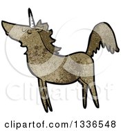 Poster, Art Print Of Textured Brown Unicorn 3