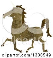 Poster, Art Print Of Textured Brown Unicorn 2
