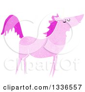 Poster, Art Print Of Textured Pink Unicorn