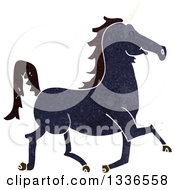 Poster, Art Print Of Textured Black Unicorn Running