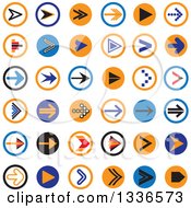 Poster, Art Print Of Flat Style Arrow Round App Icon Button Design Elements