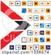 Poster, Art Print Of Flat Style Square Arrow App Icon Button Design Elements