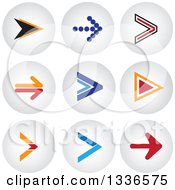 Poster, Art Print Of Arrow And Shaded Orb Round App Icon Button Design Elements