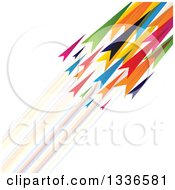 Poster, Art Print Of Colorful Arrows Shooting Diagonally Up To The Right With Blurred Trails