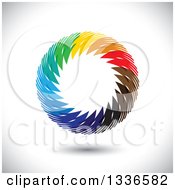 Poster, Art Print Of Colorful Circle Logo Of Diverse Hands Over Shading