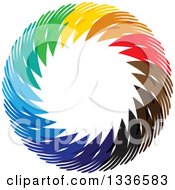 Poster, Art Print Of Colorful Circle Logo Of Diverse Hands