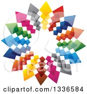 Poster, Art Print Of Colorful Circle Logo Of Arrows Pointing Outwards