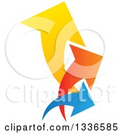 Poster, Art Print Of Colorful Trio Logo Of Arrows Pointing Up And To The Right