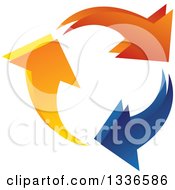 Poster, Art Print Of Colorful Ring Logo Of Arrows Circling