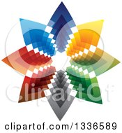 Poster, Art Print Of Colorful Star Logo Of Arrows Pointing Outwards