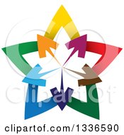 Poster, Art Print Of Colorful Logo Of Arrows Pointing Outwards From The Center Of A Gradient Star
