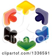 Colorful Hexagon Logo Of Arrows Pointing Outwards