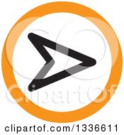 Clipart Of A Flat Style White Black And Orange Arrow Round App Icon Button Design Element Royalty Free Vector Illustration